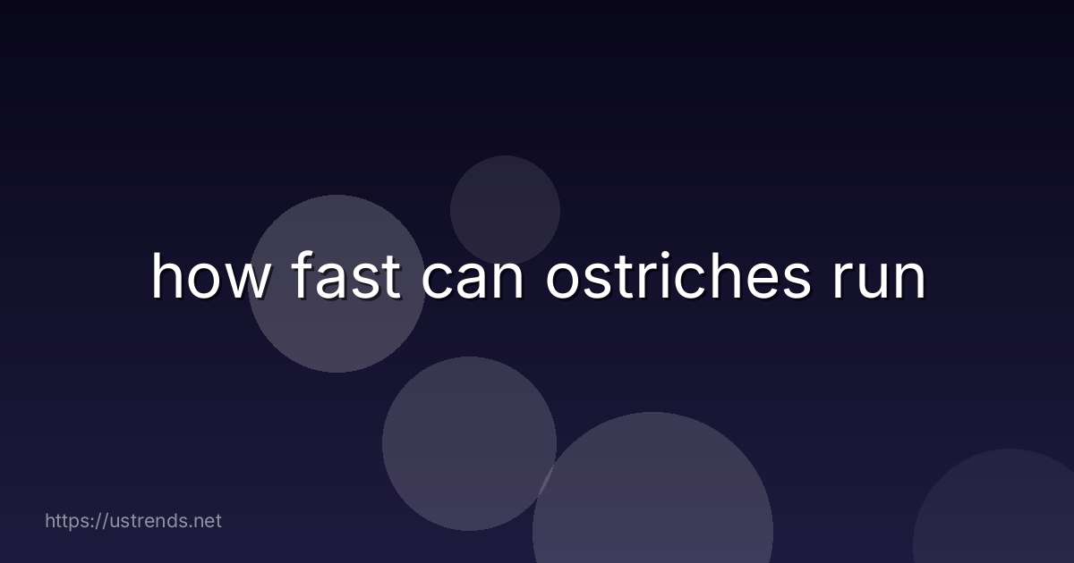 how fast can ostriches run