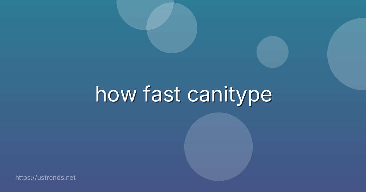 how fast canitype