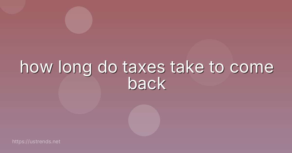 how long do taxes take to come back