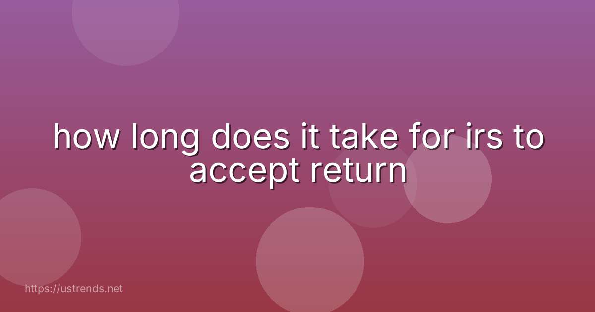how long does it take for irs to accept return