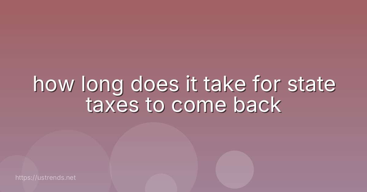 how long does it take for state taxes to come back