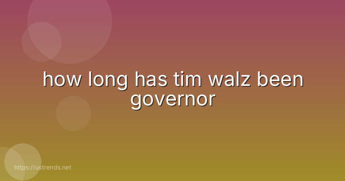 how long has tim walz been governor