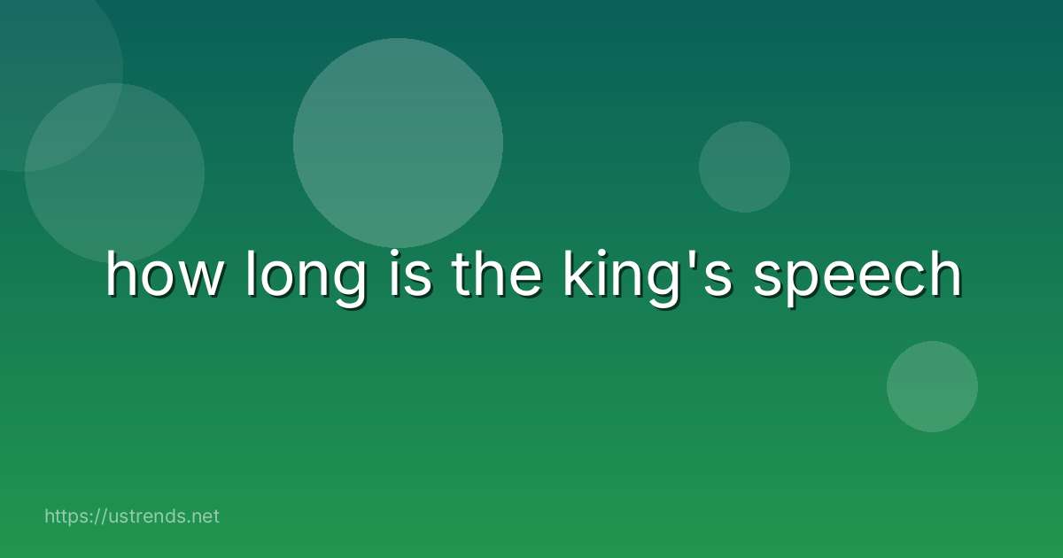 how long is the king's speech