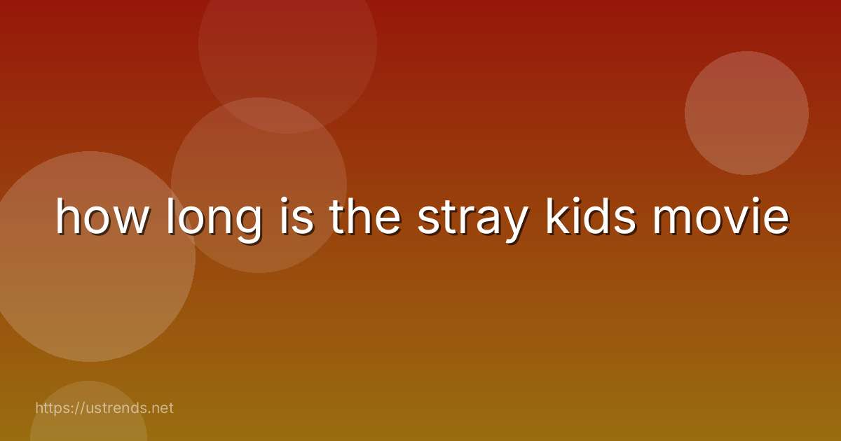how long is the stray kids movie