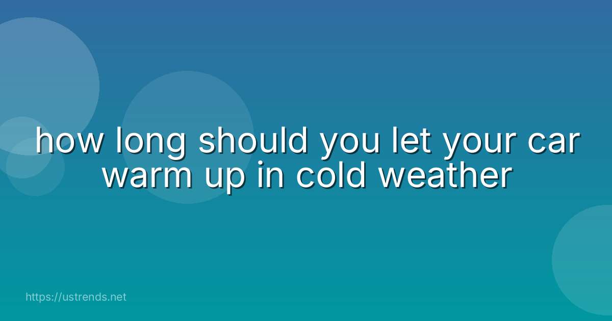how long should you let your car warm up in cold weather