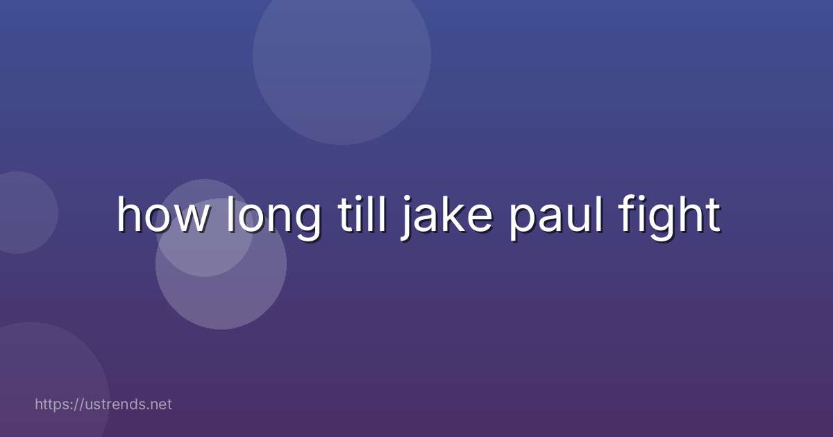 how long till jake paul fight