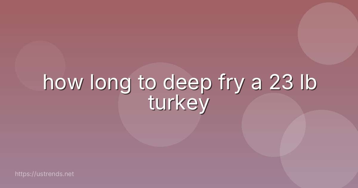 how long to deep fry a 23 lb turkey