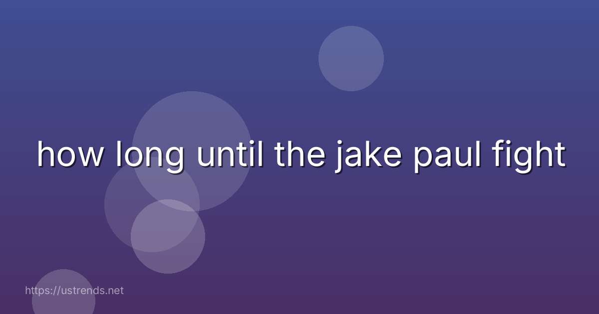 how long until the jake paul fight