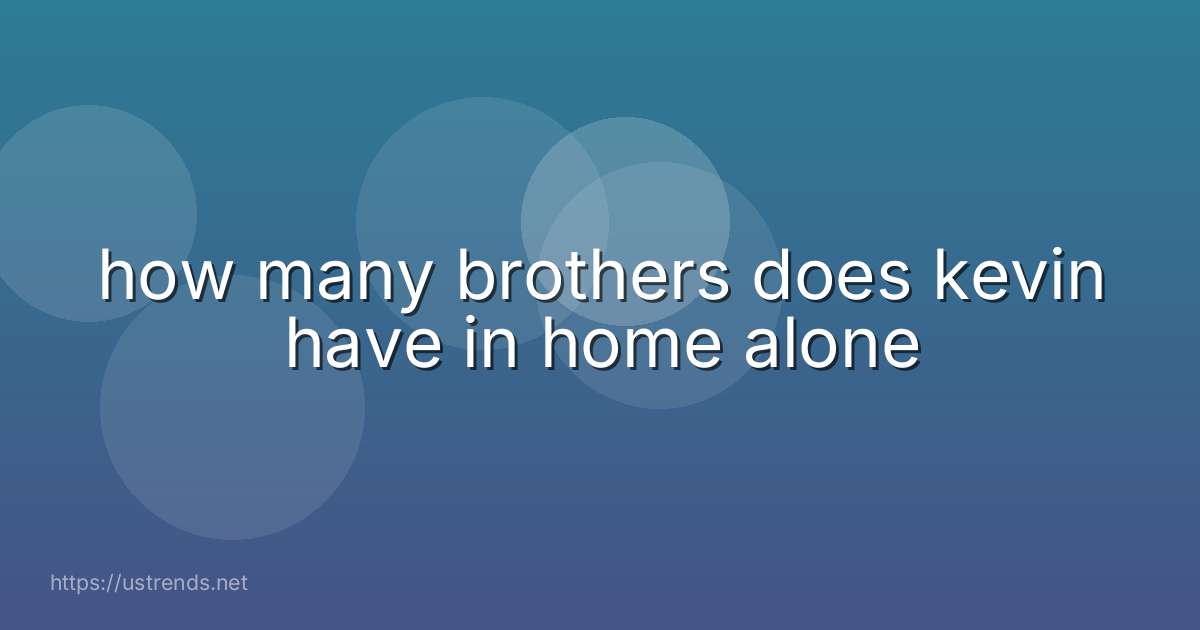 how many brothers does kevin have in home alone