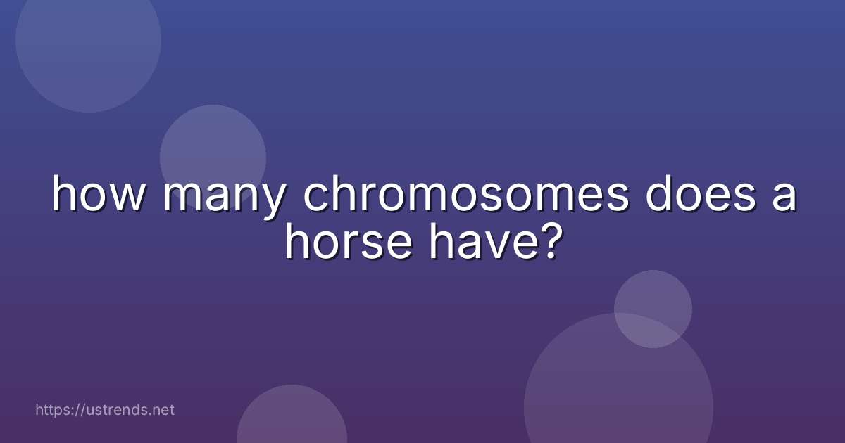 how many chromosomes does a horse have?