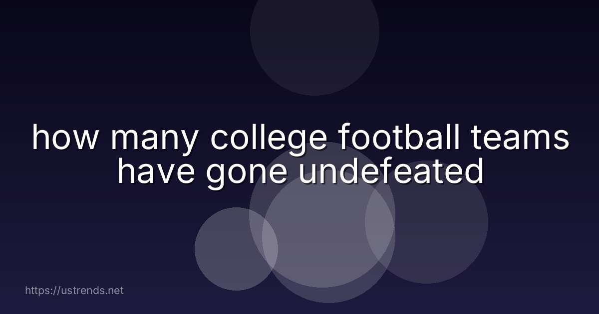 how many college football teams have gone undefeated