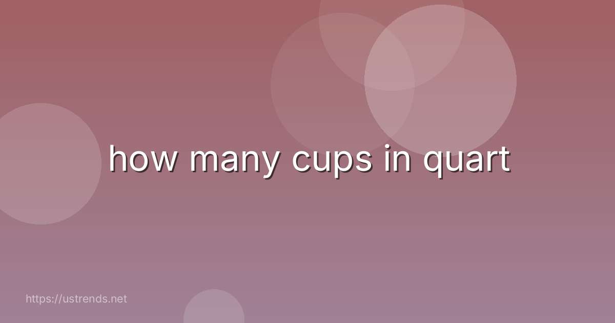 how many cups in quart