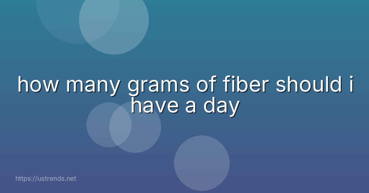 how many grams of fiber should i have a day
