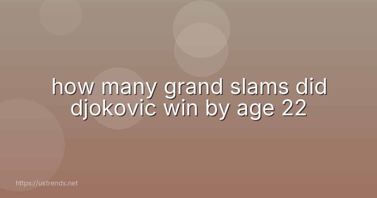 how many grand slams did djokovic win by age 22
