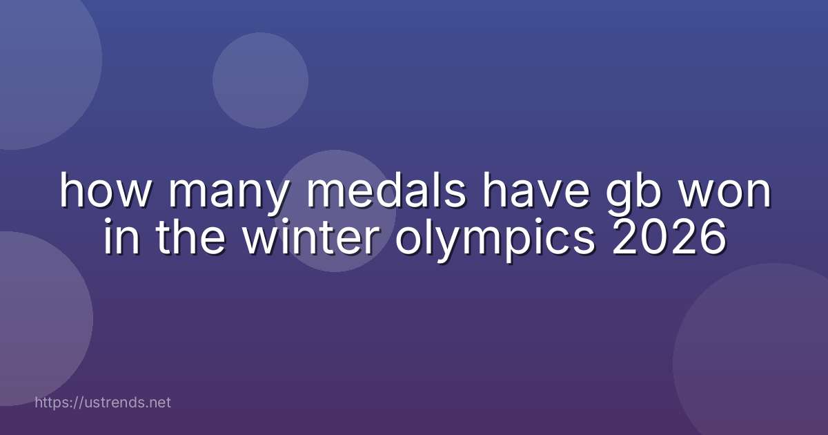 how many medals have gb won in the winter olympics 2026