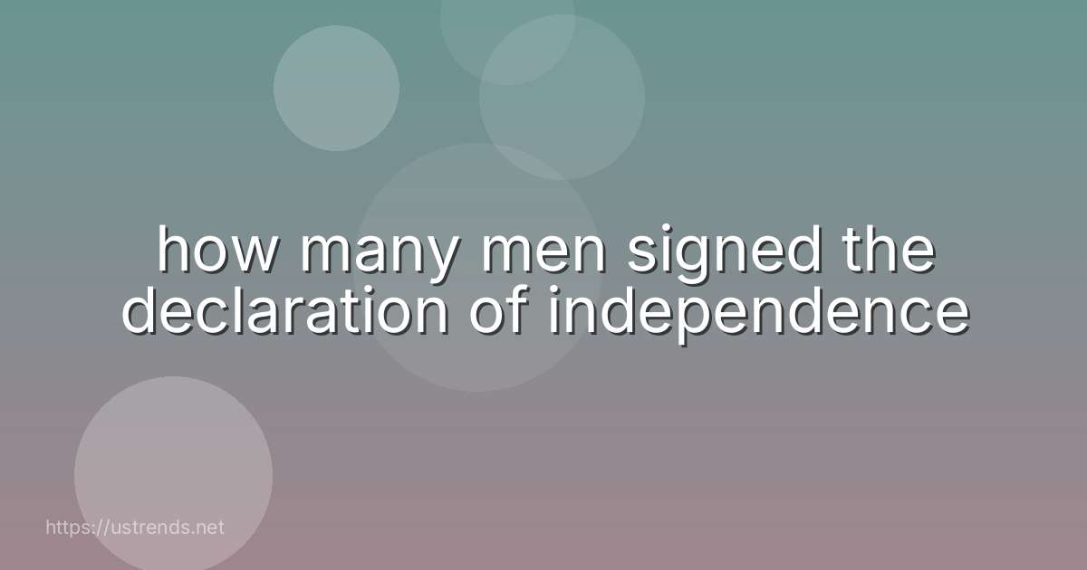 how many men signed the declaration of independence