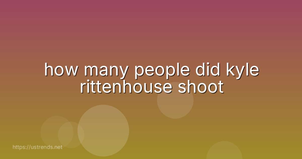 how many people did kyle rittenhouse shoot