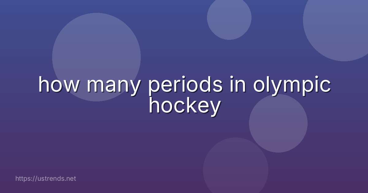 how many periods in olympic hockey