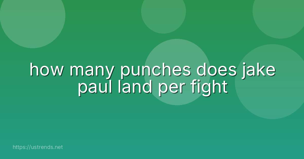 how many punches does jake paul land per fight