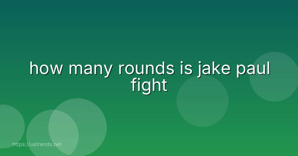 how many rounds is jake paul fight