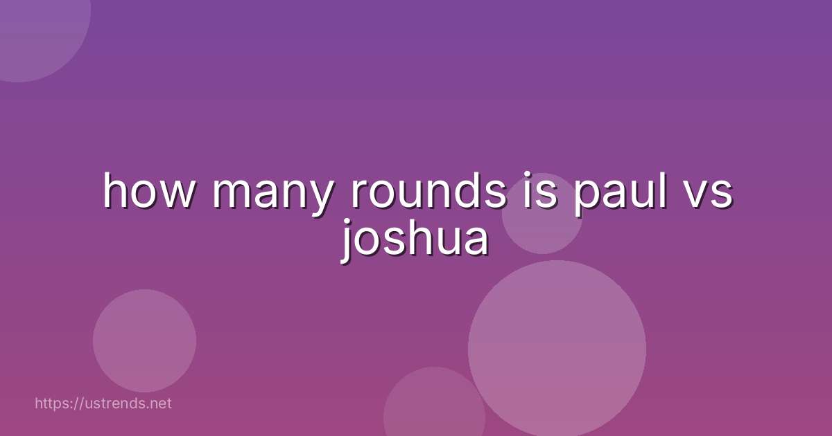how many rounds is paul vs joshua