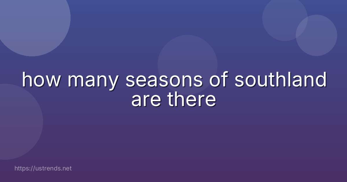 how many seasons of southland are there