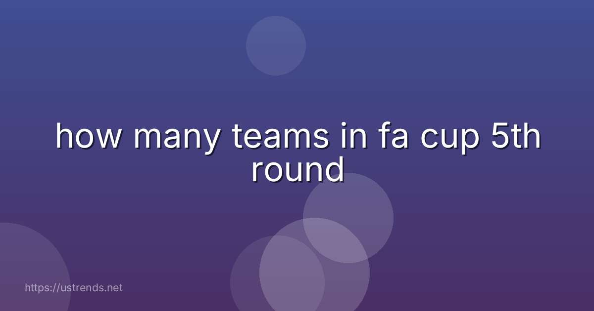 how many teams in fa cup 5th round