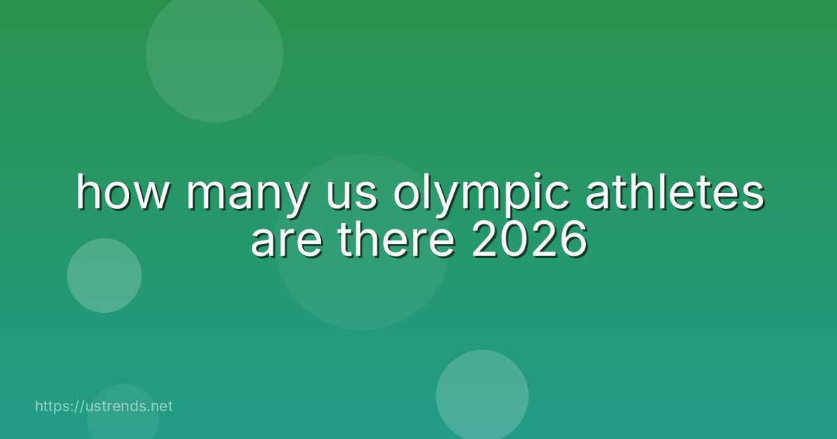 how many us olympic athletes are there 2026