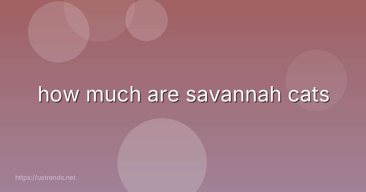 how much are savannah cats