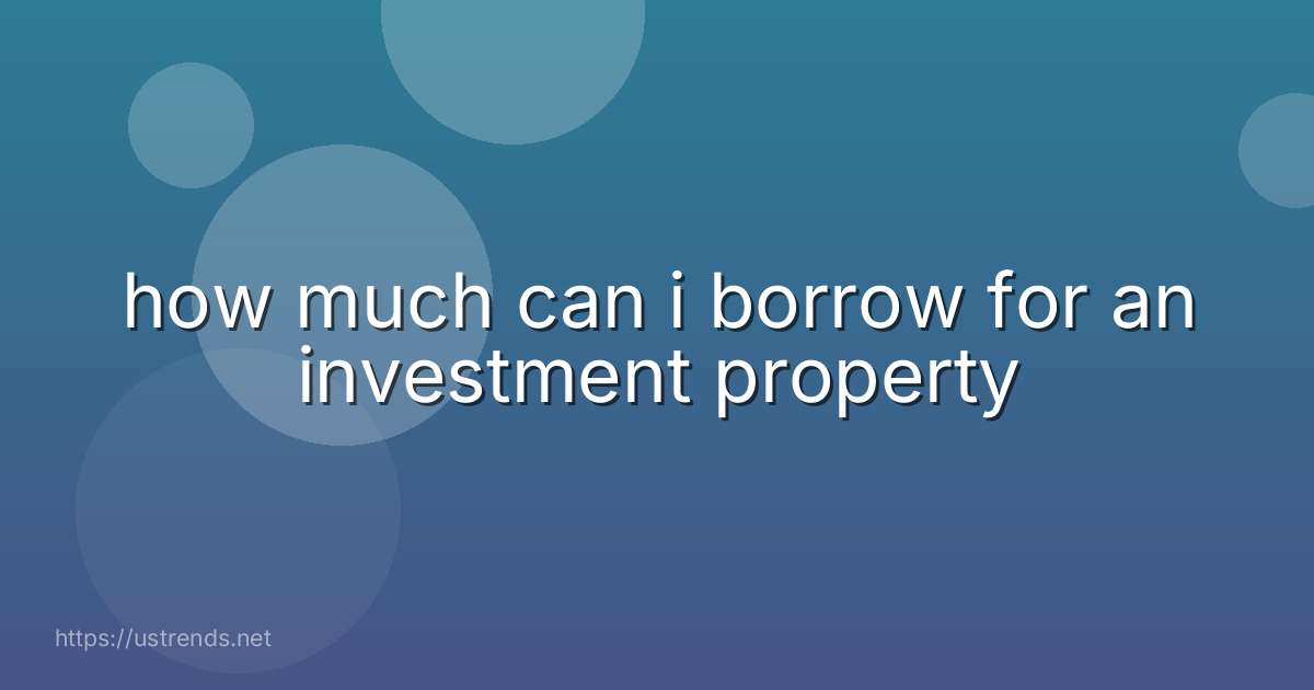 how much can i borrow for an investment property