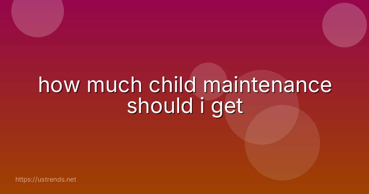 how much child maintenance should i get