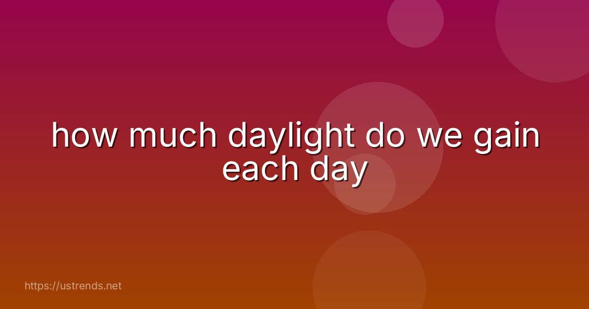 how much daylight do we gain each day