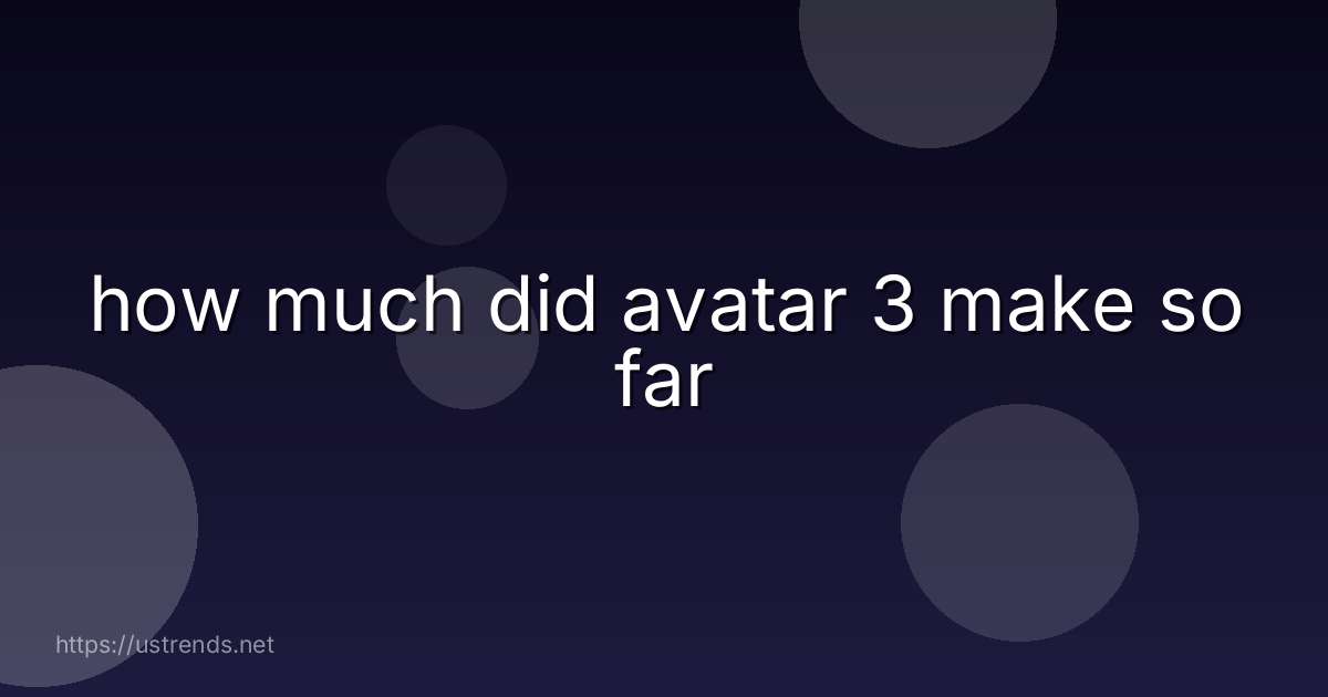 how much did avatar 3 make so far