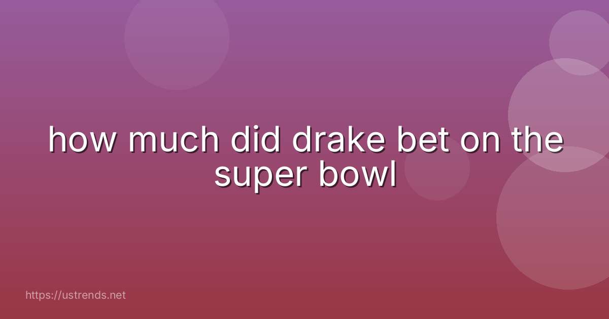 how much did drake bet on the super bowl