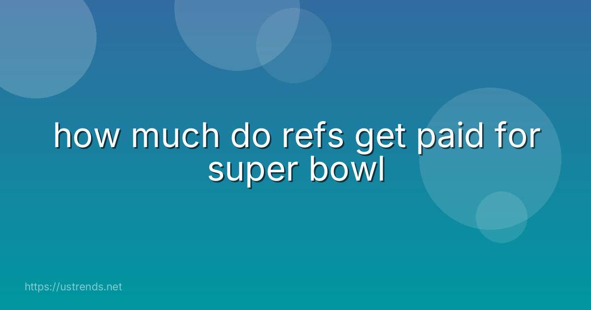 how much do refs get paid for super bowl