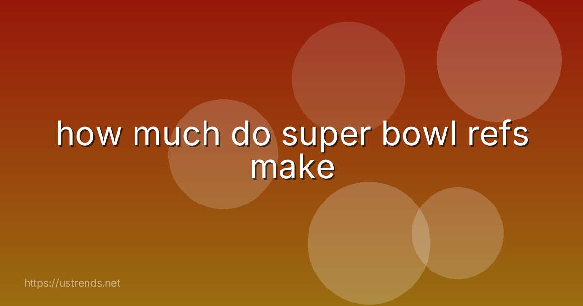 how much do super bowl refs make