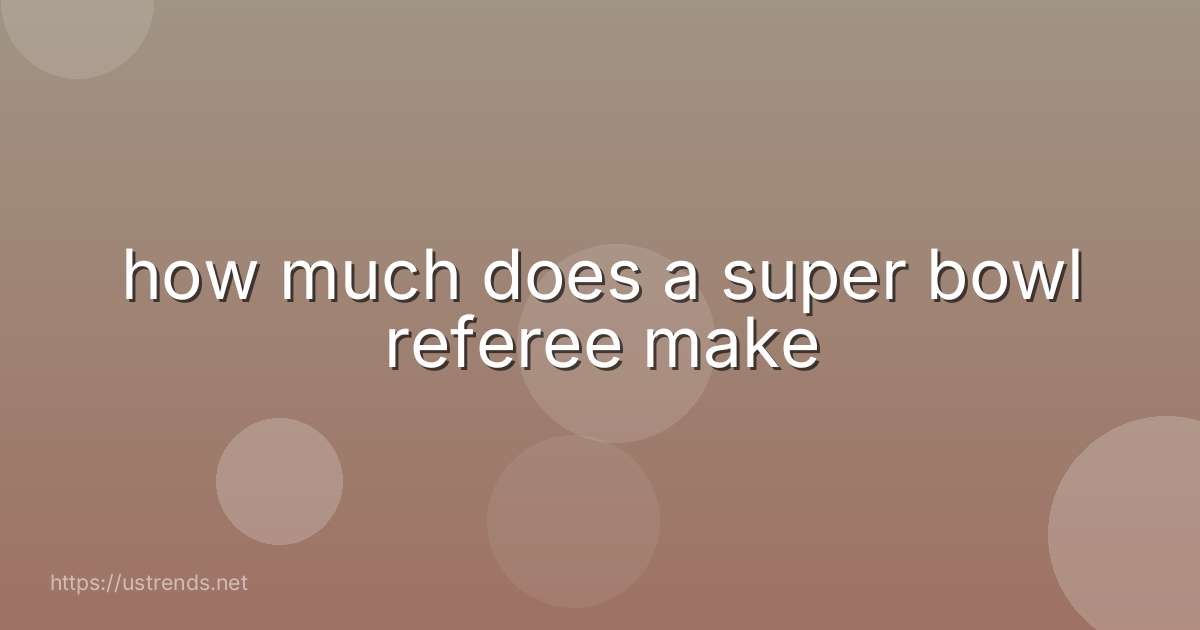 how much does a super bowl referee make