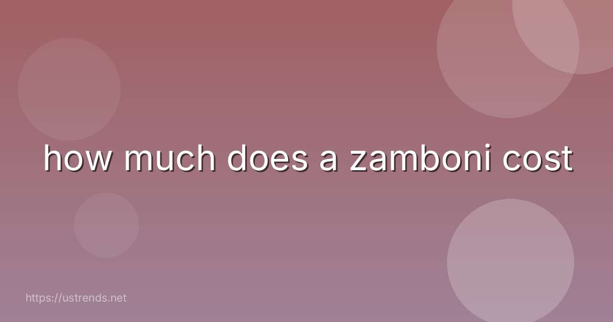 how much does a zamboni cost