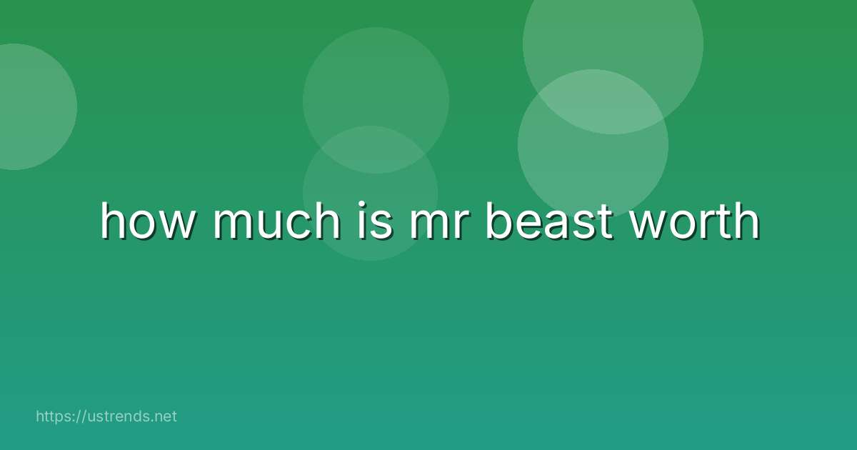 how much is mr beast worth