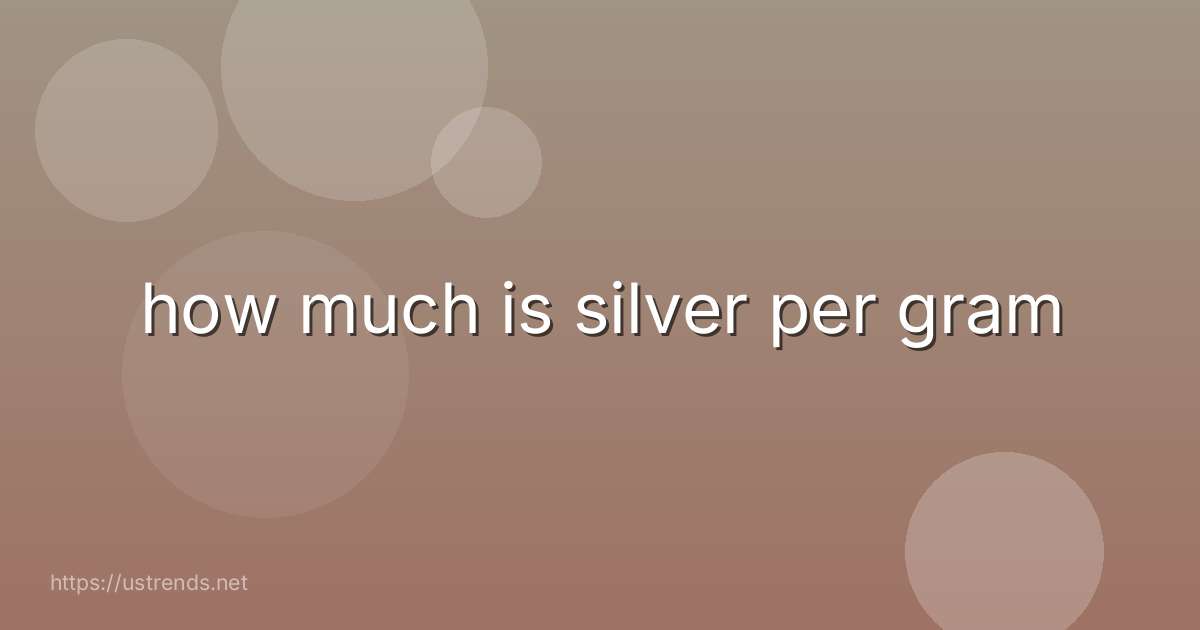 how much is silver per gram