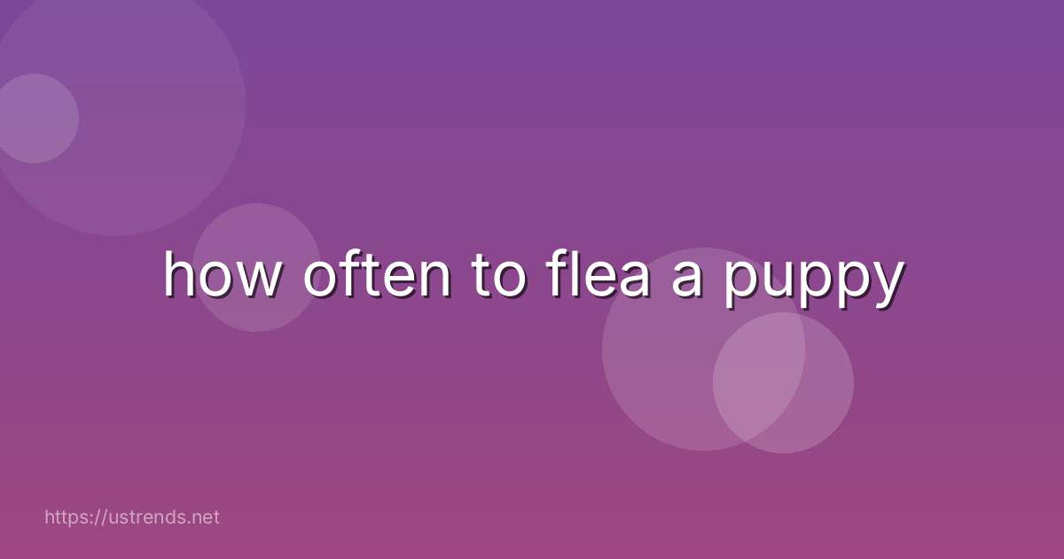 how often to flea a puppy