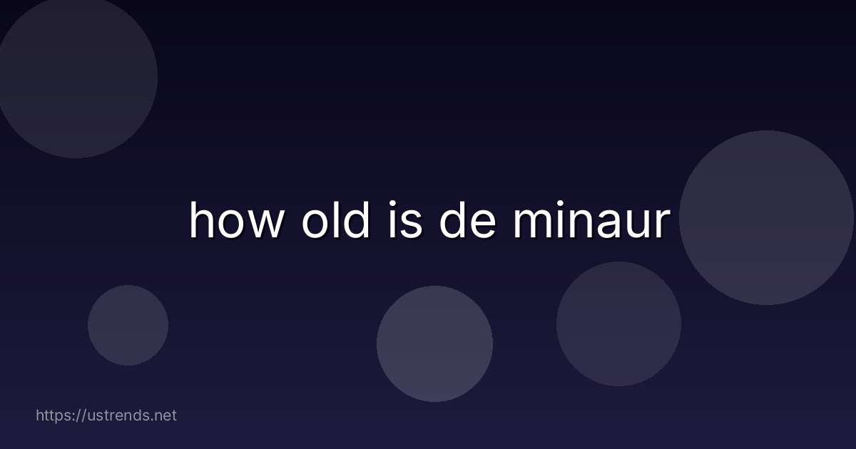 how old is de minaur