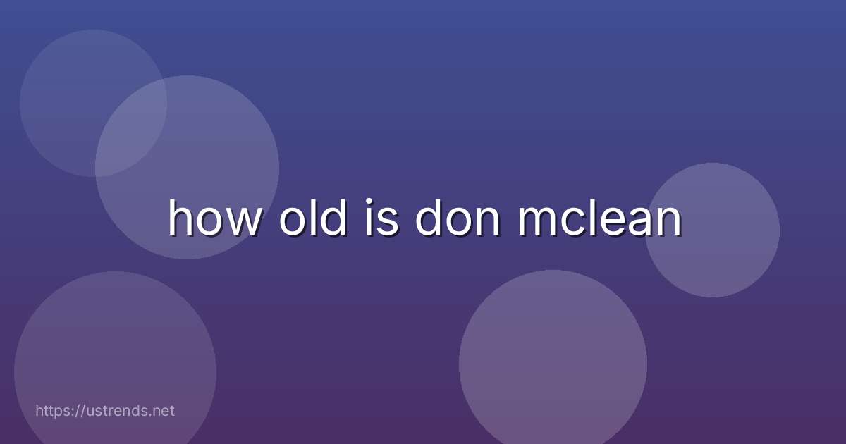 how old is don mclean