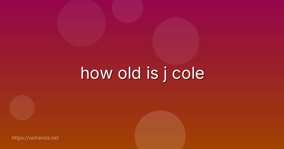 how old is j cole