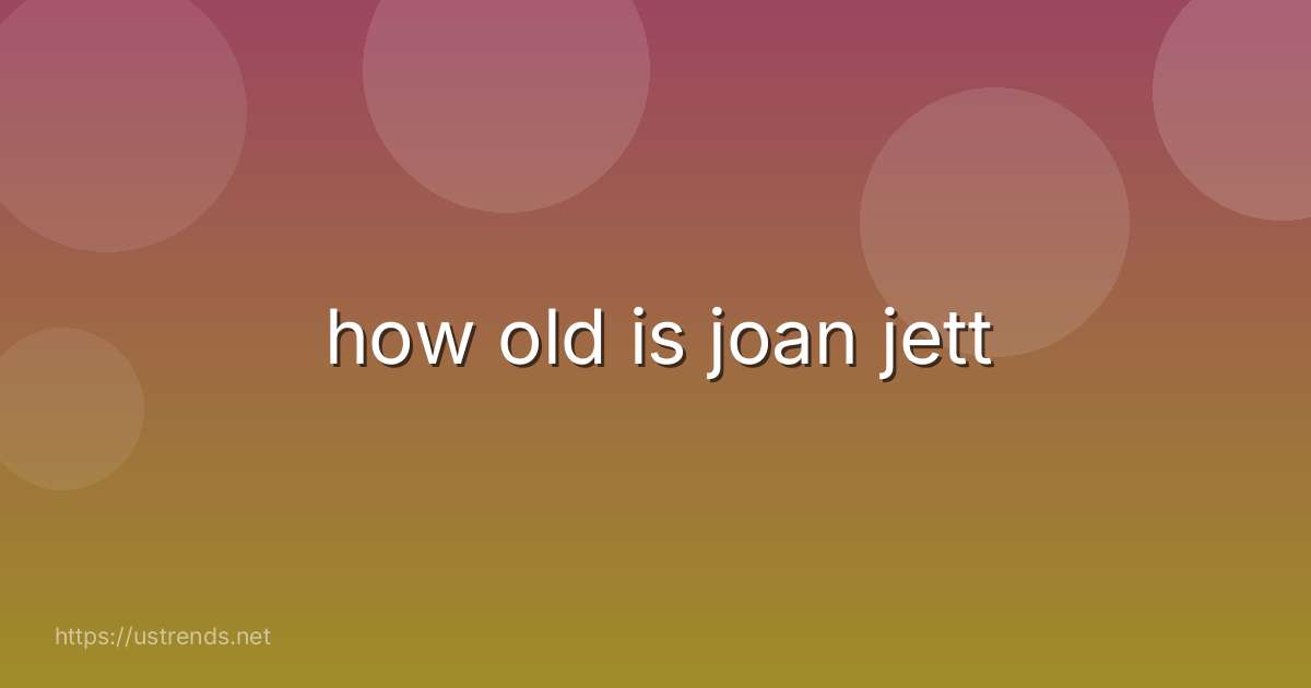 how old is joan jett