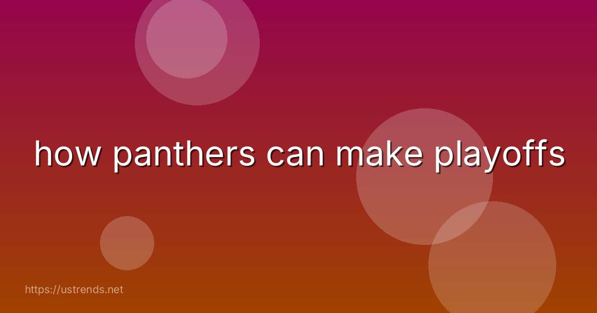 how panthers can make playoffs