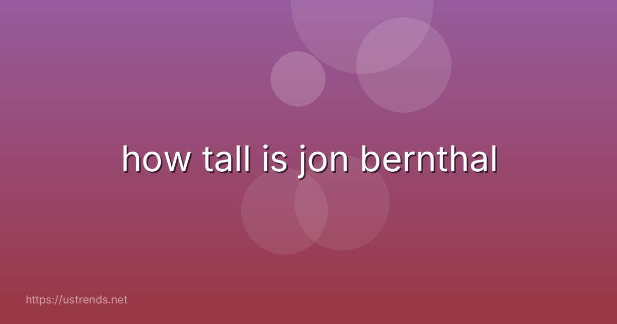 how tall is jon bernthal