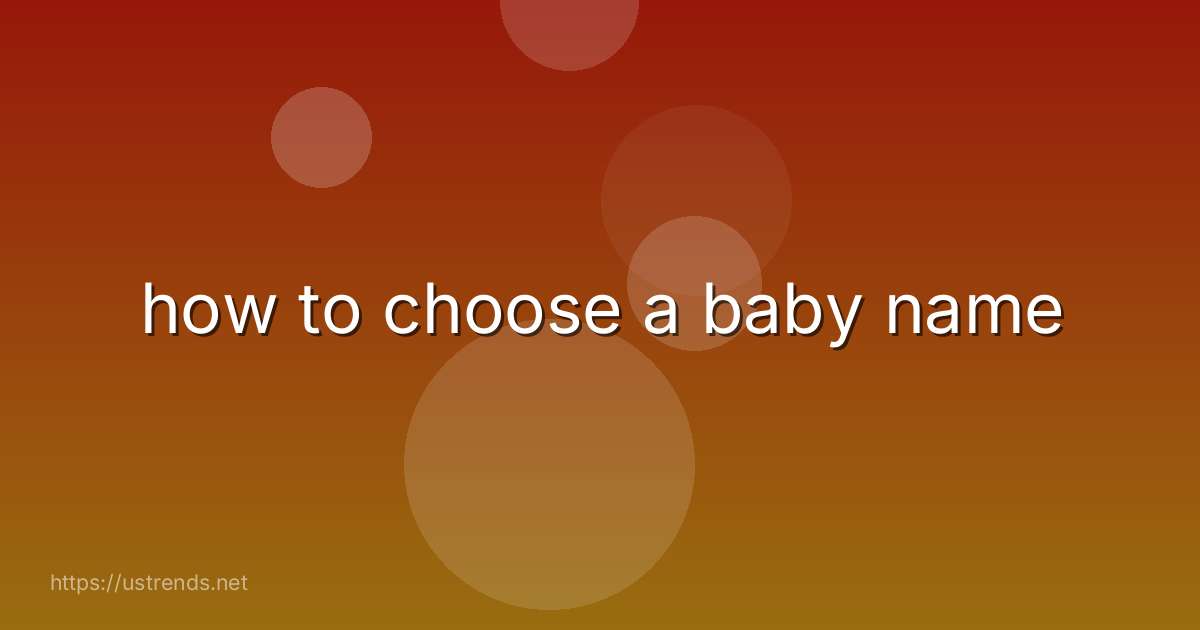 how to choose a baby name