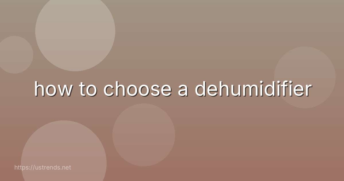 how to choose a dehumidifier