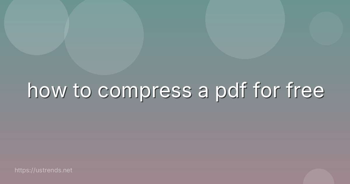 how to compress a pdf for free